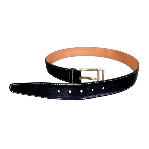 Martin Dingman‎ Womens Leather Casual Dress Belt White Stitch Sz 32 Made In USA main image 5